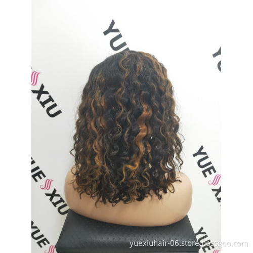 Short Bob Wigs Human Hair Deep Curly Wave Lace Front Wig Raw Peruvian Virgin Hair for Black Women